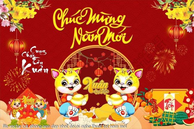 file vector cdr phong nen dep nhat decor nghe thuat tet nam moi